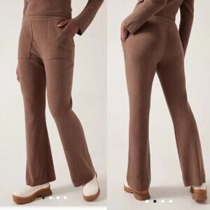 Athleta Felicity Cozy Lounge Pant Womens Large Rustic Beige Pockets